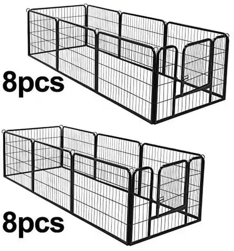 Foldable Metal Exercise Pen & Pet Playpen Puppy Cat Exercise Pet Fence Indoor Outdoor Pet Barrier