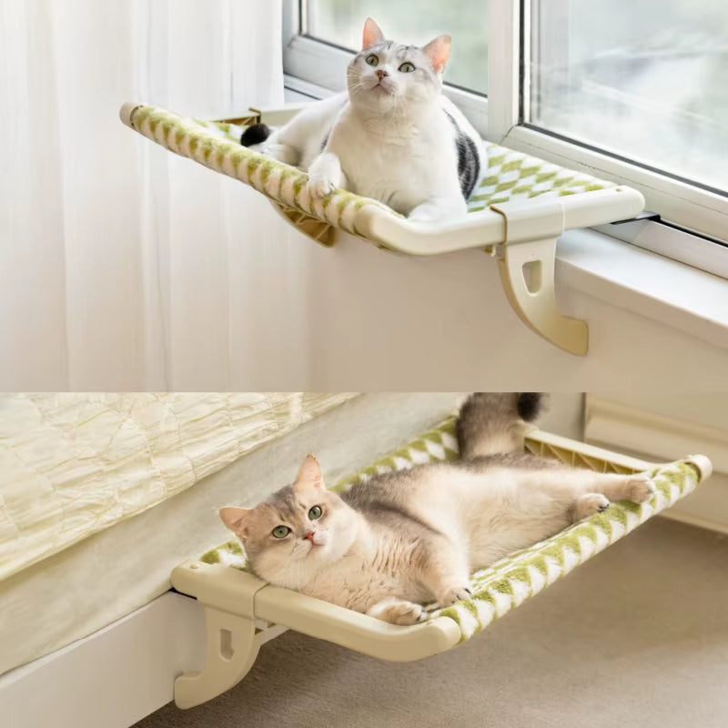 Cat Hammock One-Step Sliding Clamping Slot Adjustment Cat Window Hammock with Removable Covers 30Kg Pet Accessories