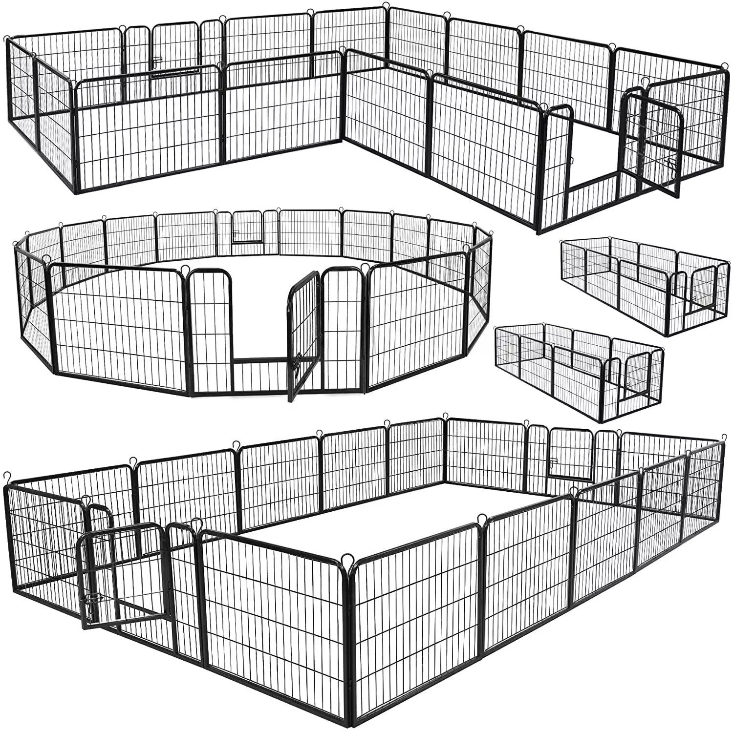 Foldable Metal Exercise Pen & Pet Playpen Puppy Cat Exercise Pet Fence Indoor Outdoor Pet Barrier